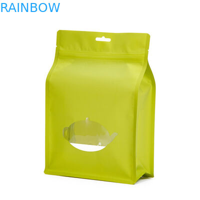 กระดาษคราฟท์ถุงบรรจุภัณฑ์ชาลุกขึ้นยืนถุงบรรจุภัณฑ์พลาสติกอลูมิเนียมพร้อม ziplock