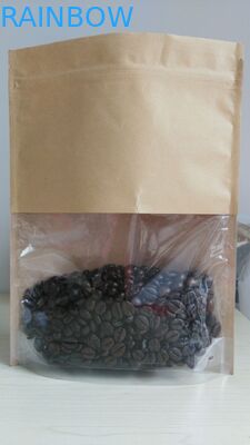 ถุงกระดาษรีไซเคิลได้ยืนขึ้นถุงกระดาษคราฟท์สีน้ำตาล