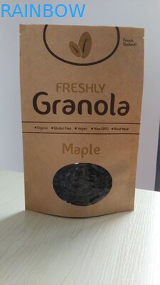 ถุงกระดาษรีไซเคิลได้ยืนขึ้นถุงกระดาษคราฟท์สีน้ำตาล