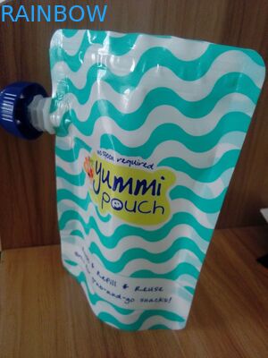 บรรจุภัณฑ์พวยกระเป๋ากันน้ำนำมาใช้ใหม่ยืนขึ้นถุงอาหารเด็ก Ziplock พร้อมพวย