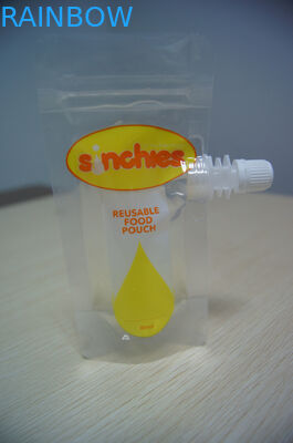 บรรจุภัณฑ์พวยกระเป๋ากันน้ำนำมาใช้ใหม่ยืนขึ้นถุงอาหารเด็ก Ziplock พร้อมพวย