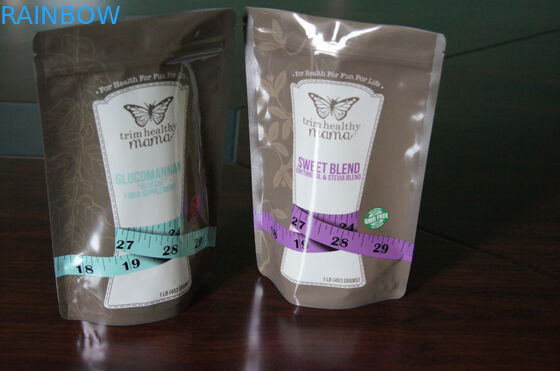 บรรจุภัณฑ์ซองอลูมิเนียมฟอยล์ Ziplock Stand Up สำหรับชา / กาแฟ / ของเหลว