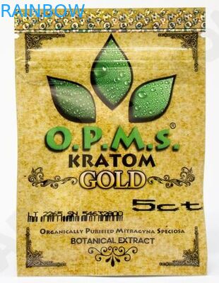 5ct OPMS ทอง kratom ziplock แยกแคปซูลบรรจุภัณฑ์ถุง / สามด้านประทับตราถุง ziplock
