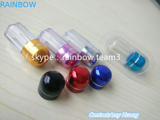 กระป๋องพลาสติกขนาดเล็กที่สามารถนําไปใช้ได้อีกครั้ง สําหรับยาเพศ / กระป๋องทรงตัวการ์บูล์ที่มีปลายโลหะกลม