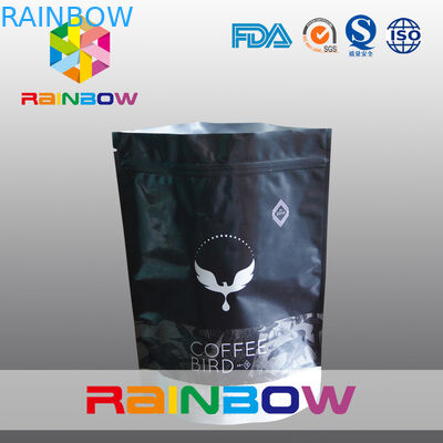 การพิมพ์แบบกำหนดเอง 250g แมตต์ลุกขึ้น Ziplock ถุงถั่วกาแฟด้วยวาล์ว