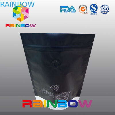 การพิมพ์แบบกำหนดเอง 250g แมตต์ลุกขึ้น Ziplock ถุงถั่วกาแฟด้วยวาล์ว