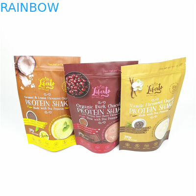 ถุงฟอยล์พิมพ์ดิจิตอลบรรจุภัณฑ์ผงกระโถนยืนขึ้นถุงซิป mylar