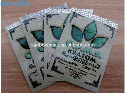 OPMS Kratom พฤกษศาสตร์สารสกัดจากทองพิมพ์ถุง ziplock พลาสติกสำหรับ cannabinoids แคปซูล kratom