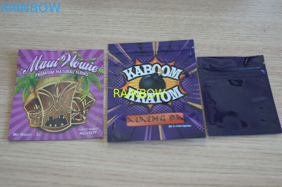 ถุงธูปสมุนไพร / สามด้านถุงซิปซีล / ที่กำหนดเองถุงธูปสมุนไพรสำหรับ 1 กรัม / 2 กรัม / 3 กรัม / 4 กรัม / 5 กรัมซองกระเป๋าสำหรับผง