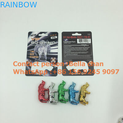 Shinny เงิน / ทองยาเพศของเล่นแรดสำหรับบรรจุภัณฑ์แรด, แรดขวดรูปร่างโลหะของ