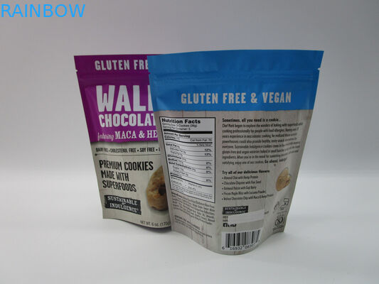 ฉลากส่วนตัวยืนขึ้นถุงซิปขนมขบเคี้ยวบรรจุภัณฑ์อลูมิเนียมฟอยล์