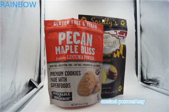 ถุงบรรจุอาหารพลาสติกขนมขบเคี้ยว / ซองสำหรับคุกกี้, ถุงชีส 10oz พร้อมซิป