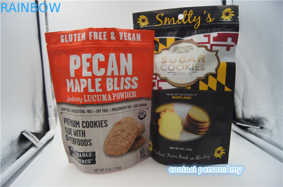 ถุงบรรจุอาหารพลาสติกขนมขบเคี้ยว / ซองสำหรับคุกกี้, ถุงชีส 10oz พร้อมซิป