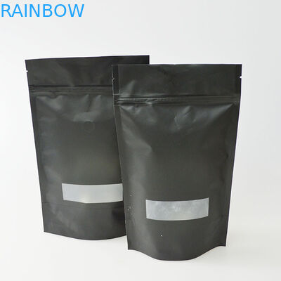 ผนึกถุงพลาสติก ziplock บรรจุภัณฑ์สีดำด้านลุกขึ้นยืนกระเป๋า