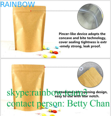 โปรโมชั่นถุงกระดาษคราฟท์สีน้ำตาลพร้อมหน้าต่าง / ถุงชา Doypack Heat Sealable