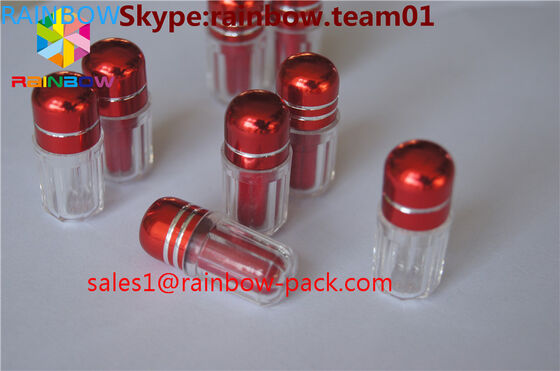 ขวดยาพลาสติกสำหรับขาย capsul ภาชนะดิ๊กรูปขวดสีน้ำเงินแคปซูลบรรจุรูปร่างหกเหลี่ยมและแปดเหลี่ยม