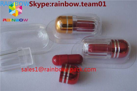 ขวดยาพลาสติกสำหรับขาย capsul ภาชนะดิ๊กรูปขวดสีน้ำเงินแคปซูลบรรจุรูปร่างหกเหลี่ยมและแปดเหลี่ยม