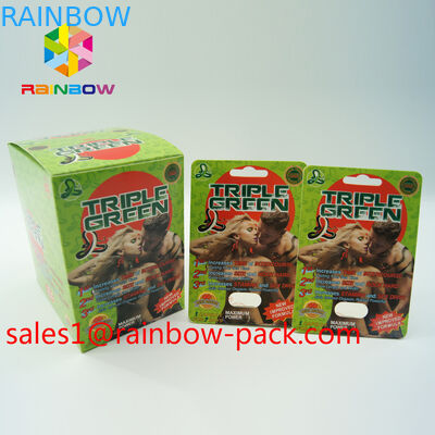 สีดำ Mamba แสดงกล่องยาเพิ่มประสิทธิภาพเซ็กส์การ์ดบรรจุภัณฑ์ยาเอฟเฟกต์ยา 3 มิติ