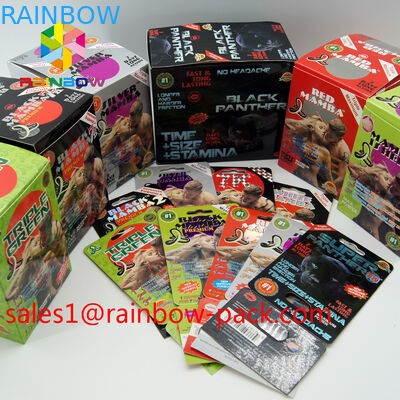 ขายร้อน 3D พิมพ์บัตรสีดำ mamba 3D cards3d เพศยาบรรจุภัณฑ์กระดาษการ์ด 3D เพศยาบัตรเพิ่มประสิทธิภาพยากล่อง