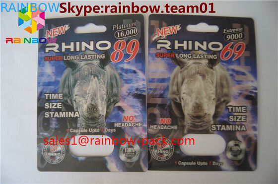 ขายร้อน 3D พิมพ์บัตรสีดำ mamba 3D effect เพศยาบรรจุภัณฑ์บัตร 3D การ์ด / 3D พิมพ์บัตรแรดกระดาษตุ่ม ca