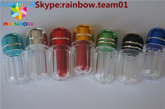 ขวดพลาสติกเปล่าแคปซูลโลหะหมวกตุ่ม rhino7 และแรด 25 แคปซูลสีเปล่าแคปซูลพลาสติกเปล่า