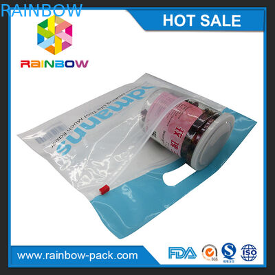 นำมาใช้ใหม่ที่กำหนดเองบรรจุภัณฑ์อาหารพลาสติกถุงซิปล็อคเลื่อนถุง ziplock ที่มีโลโก้ยืนขึ้นกระเป๋าล้างหน้า
