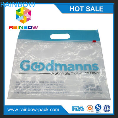 ถุง ziplock แถบเลื่อน PE พร้อมโลโก้ยืนขึ้นกระเป๋าถุงซิปล็อคหน้าใสพร้อมรหัส upc พิมพ์ถุง ziplock หน้าใส