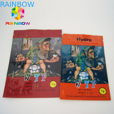 Sweet Leaf Canabis Chemical Powder ถุงปิดผนึกความร้อนขนาดเล็กที่มีซิปและรอยฉีกขาด