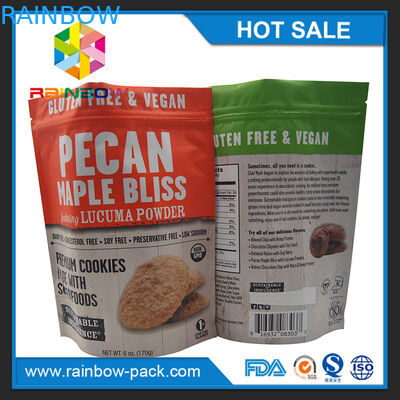 250 กรัมอลูมิเนียมฟอยล์เคลือบพิมพ์ Mylar ยืนขึ้น Ziplock คุกกี้ถุงบรรจุภัณฑ์กระเป๋า