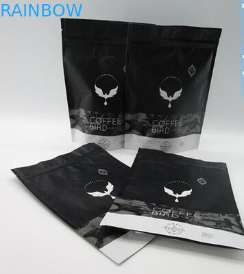 Matte Finish Plastic Pouches Packaging บรรจุภัณฑ์ถุงบรรจุเมล็ดกาแฟแบบกำหนดเอง