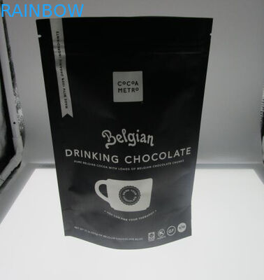 12 ออนซ์เองพิมพ์เคลือบกาแฟดำถุงบรรจุภัณฑ์ฟอยล์ด้วยวาล์ว / ซิป