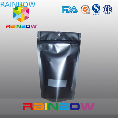 นำมาใช้ใหม่เคลือบสีดำ Doypack Ziplock ถุงกาแฟกราเวียร์พิมพ์ป้องกันความชื้น