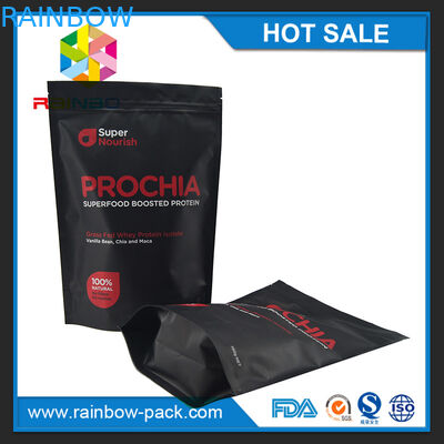 ตัวอย่างฟรียืน ziplock สำหรับ 750g เวย์โปรตีนผง packaing กับรอยฉีกขาด