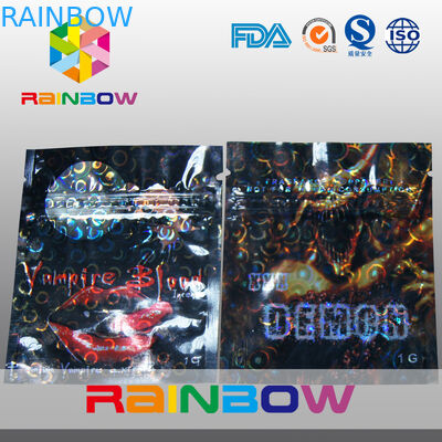 ลามิเนตวัสดุลิงสมุนไพรธูปถุง Ziplock ขนาดเล็กที่มีรอยฉีกขาด