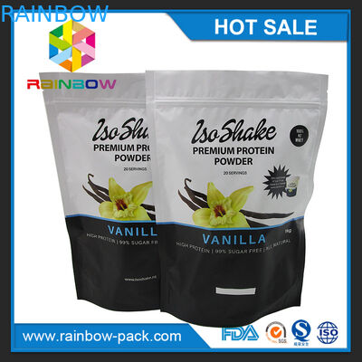 อาหารเกรด 1 กก. ยืนขึ้นเวย์โปรตีนผงถุงบรรจุด้วย ziplock