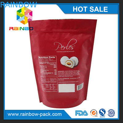 เคลือบอลูมิเนียมฟอยล์ลุกขึ้นยืนโลโก้ที่กำหนดเองถุงบรรจุภัณฑ์ชาเขียวพิมพ์ด้วยรอยหยักและซิป