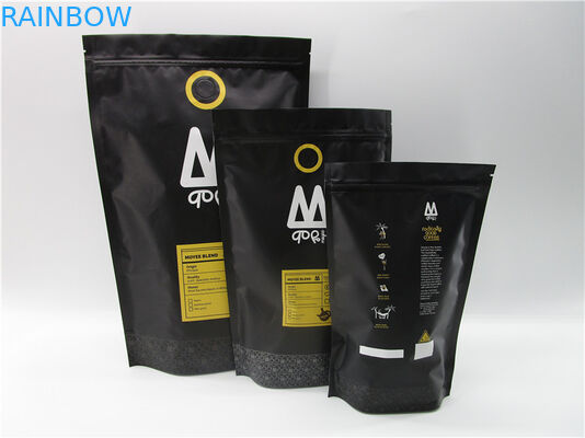 ถุงกาแฟอลูมิเนียมฟอยล์ด้านล่างแบน Matt 500g มีซิปและวาล์ว