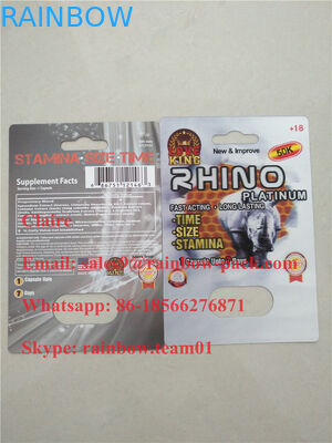 ใหม่ล่าสุด 3D พิมพ์ชายเสริมยาพลาสติกบัตรพับแรด 25 / บ้าแรด 50 พันบรรจุภัณฑ์พุพอง