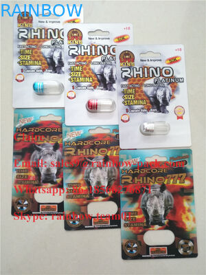 ใหม่ล่าสุด 3D พิมพ์ชายเสริมยาพลาสติกบัตรพับแรด 25 / บ้าแรด 50 พันบรรจุภัณฑ์พุพอง