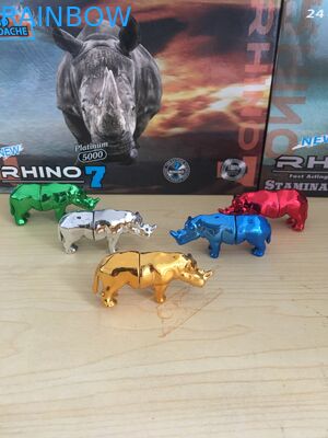 Go Rhino 3d card Rhino Shape ยาเพิ่มประสิทธิภาพทางเพศชายกระสุน / ยาบรรจุภัณฑ์แคปซูล