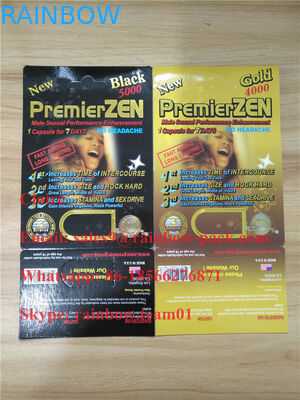 PremierZen Gold Male Enhancement การ์ดบรรจุภัณฑ์บรรจุภัณฑ์พลาสติกในสต็อกพร้อมเอฟเฟกต์ 3 มิติ