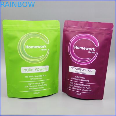 Matte White Doypack ถุงพลาสติกบรรจุภัณฑ์ถุงกาแฟพลาสติกด้านบนซิปพร้อมวาล์ว