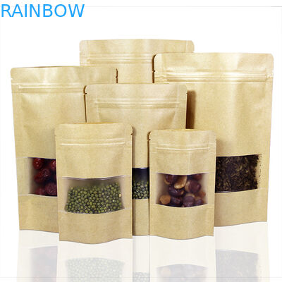 ยืนด้านข้างเป้าเสื้อกางเกง 250 กรัมกระดาษเองถุง Supar บรรจุภัณฑ์พร้อมหน้าต่าง