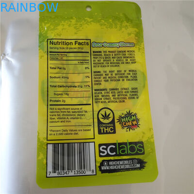 Cbd Thc Fudge เมล็ดถุงพลาสติกผนึกความร้อน, ซองอลูมิเนียมฟอยล์สำหรับ Cbd Gummy