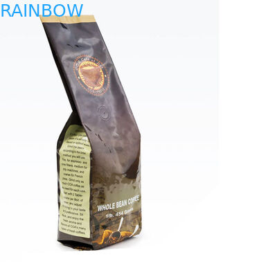 ที่กำหนดเอง 250 กรัม 500 กรัม 1 กิโลกรัมตารางบล็อกด้านล่างแบน ziplock เมล็ดกาแฟบรรจุภัณฑ์ถุง