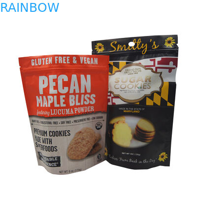 ถุงพลาสติกบรรจุถุงซิปยืนสำหรับบรรจุภัณฑ์ช็อคโกแลตชิพบิสกิตคุกกี้