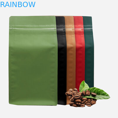 อาหารเกรด 500 กรัมนำมาใช้ใหม่อลูมิเนียมฟอยล์ด้านเป้าเสื้อกางเกงถุงกาแฟที่มีวาล์วทางเดียว