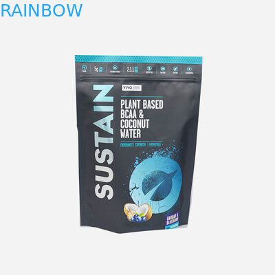 ถุงพลาสติกสีดำด้านนำมาใช้ใหม่บรรจุภัณฑ์ยืนขึ้นกระเป๋าสำหรับเมล็ดกาแฟ