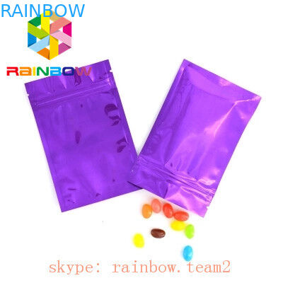 กระเป๋าอลูมิเนียมฟอยล์รูปร่างแบนบรรจุถุงเมล็ดป่านพร้อมซิป
