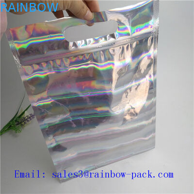 Silver Stand Up Bag โฮโลแกรมขนาดเล็ก Ziplock Seal บรรจุภัณฑ์อาหารซองซอง